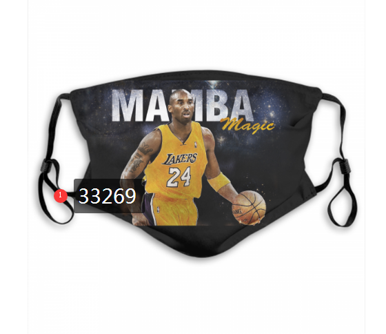 2021 NBA Los Angeles Lakers #24 kobe bryant 33269 Dust mask with filter->nba dust mask->Sports Accessory